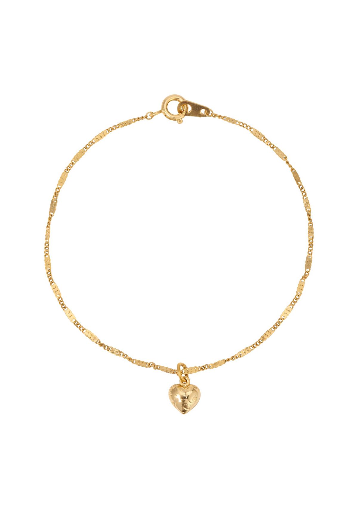 Gold Tone Small Heart Bracelet