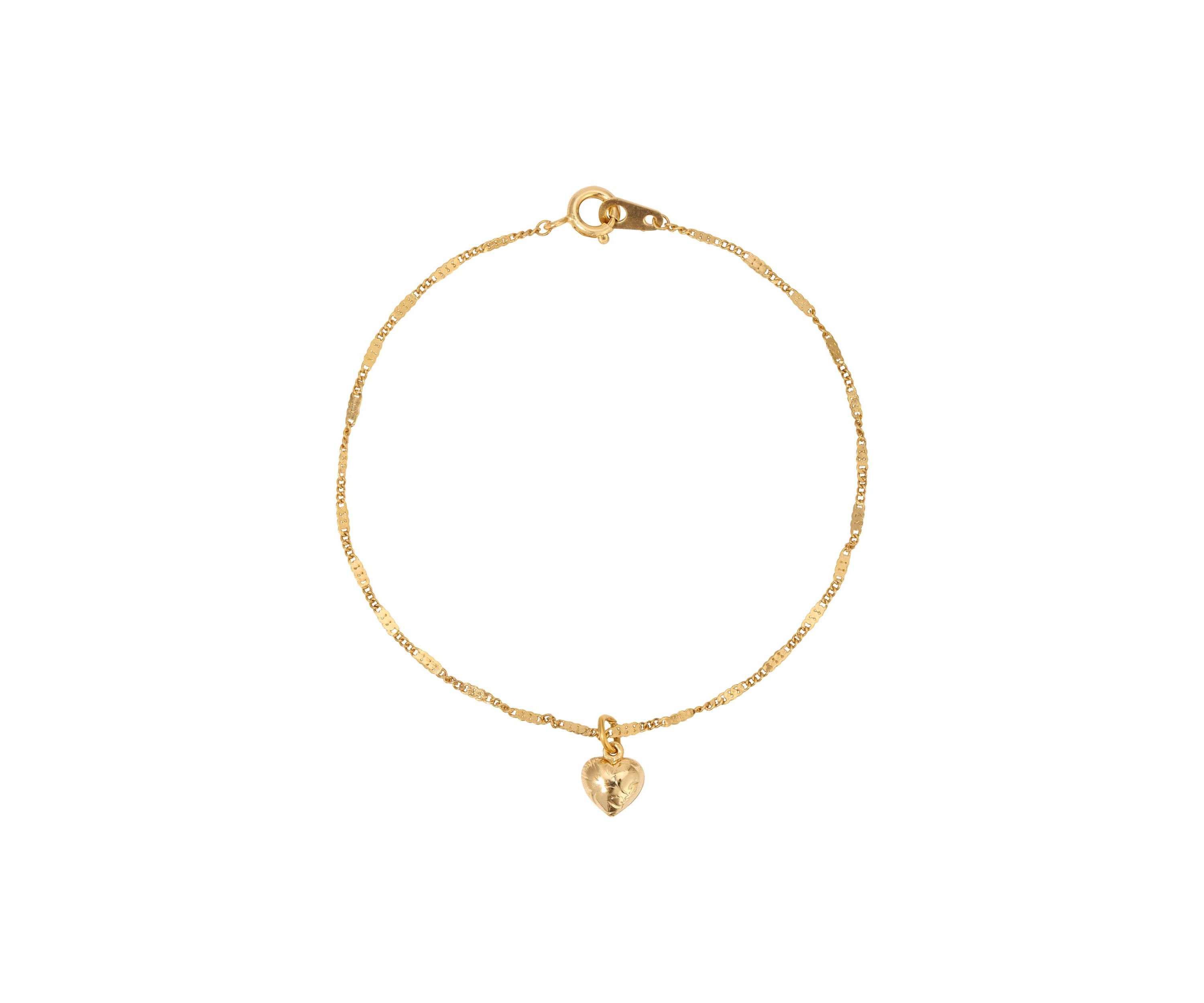 Gold Tone Small Heart Bracelet