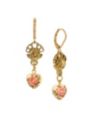 Gold Tone Heart Drop Leverback Earring