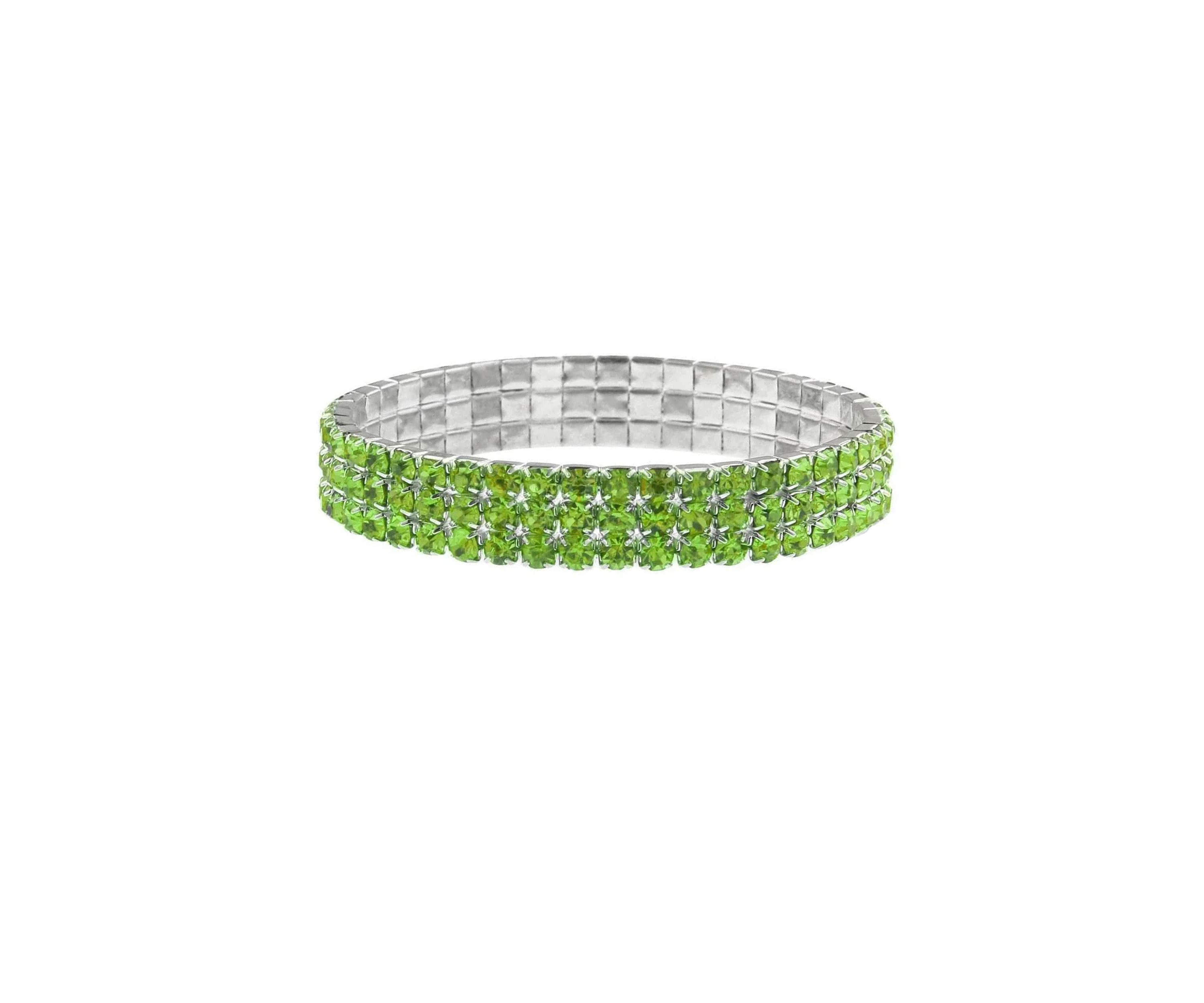 3-Row Rhinestone Stretch Bracelet