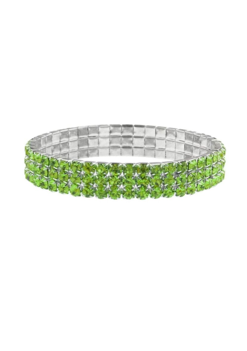 3-Row Rhinestone Stretch Bracelet