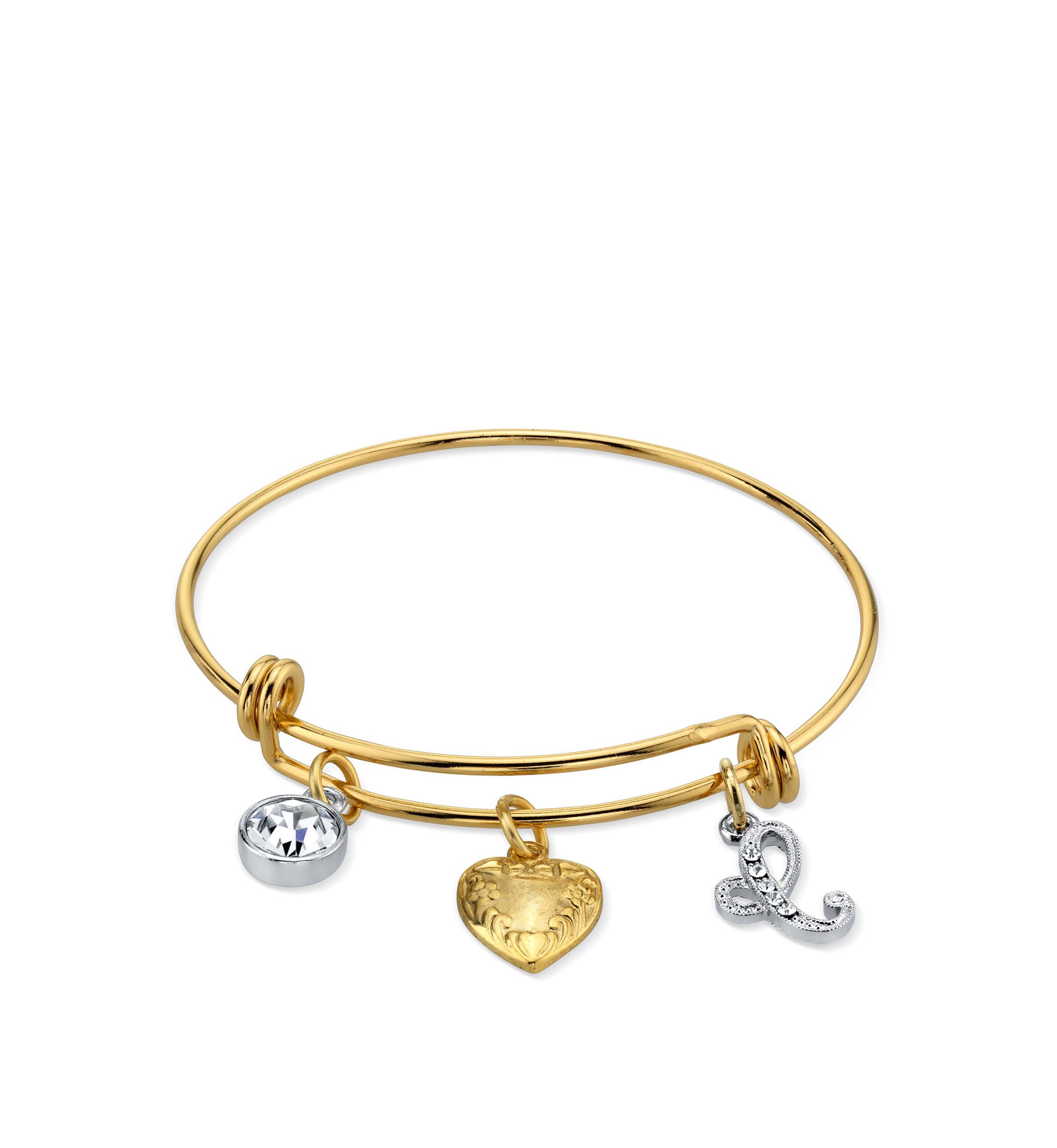 2 Tone Crystal C Wire Bracelet