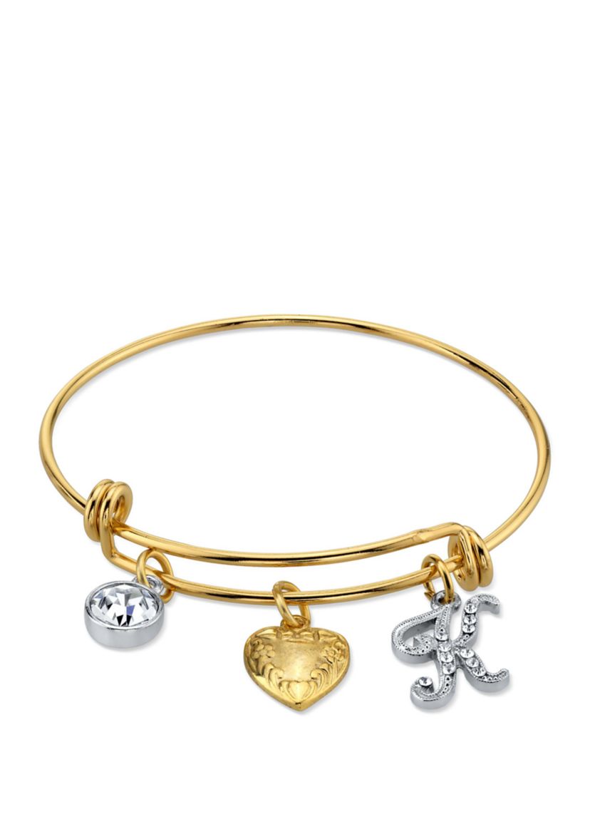 2 Tone Crystal C Wire Bracelet