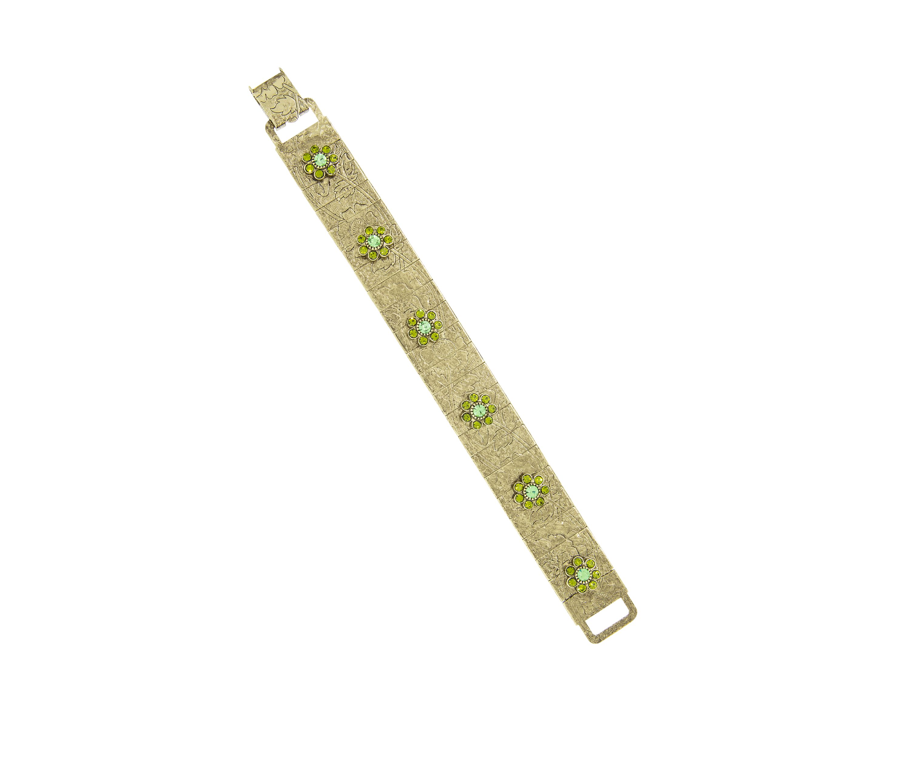 Brass Olivine Flower Bracelet