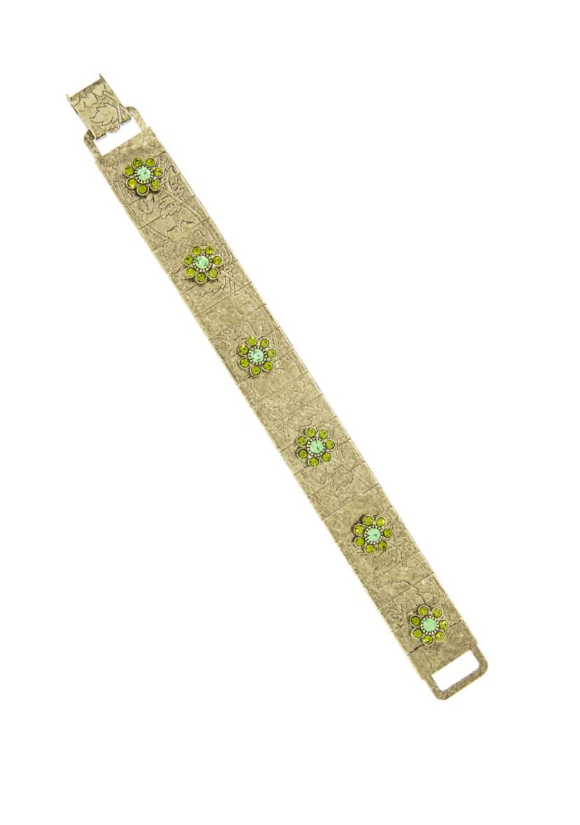 Brass Olivine Flower Bracelet