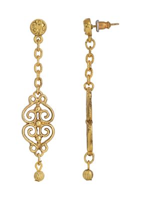 1928 Jewelry 14k Gold Dipped Filigree Earrings