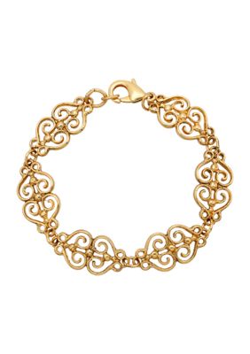 1928 Jewelry 14k Gold Dipped Filigree Bracelet