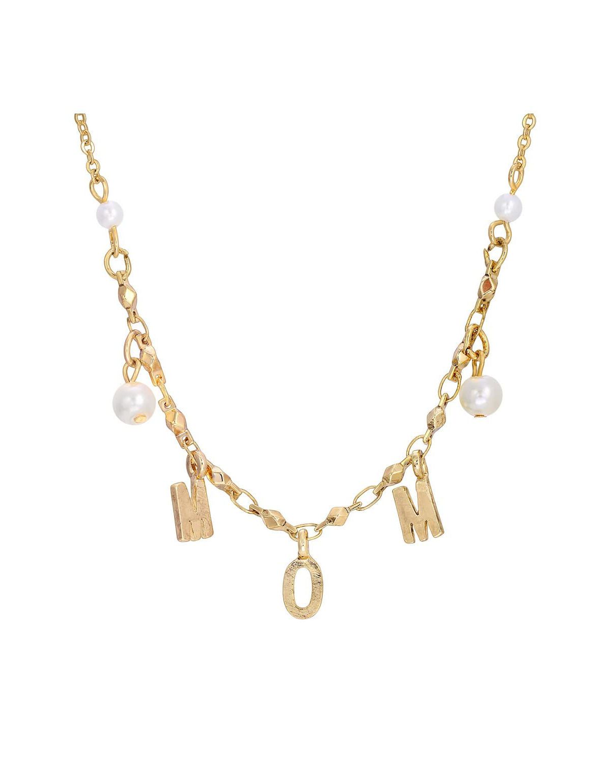 14K Gold Dipped M O M Necklace 16 Inch