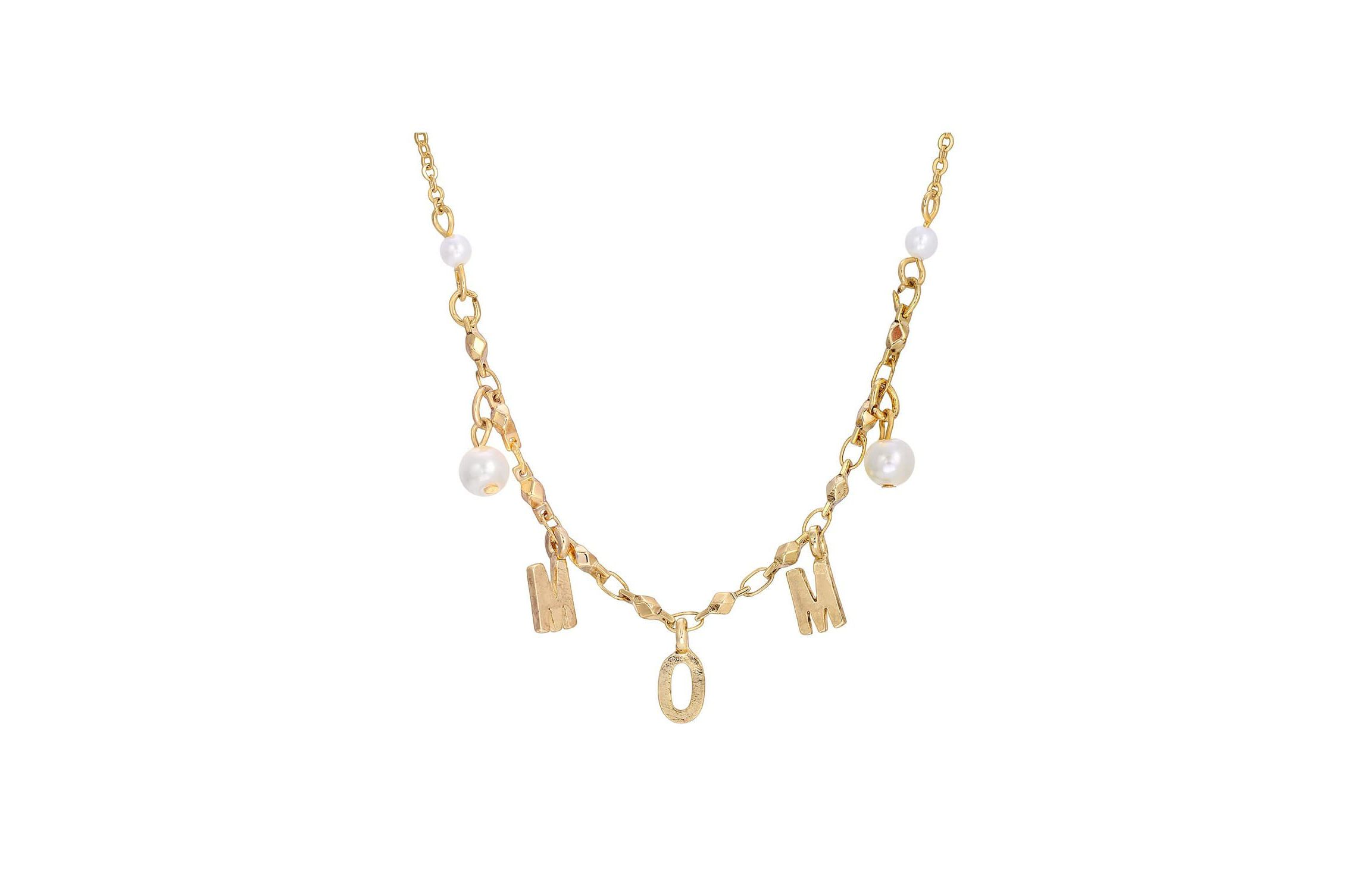 14K Gold Dipped M O M Necklace 16 Inch