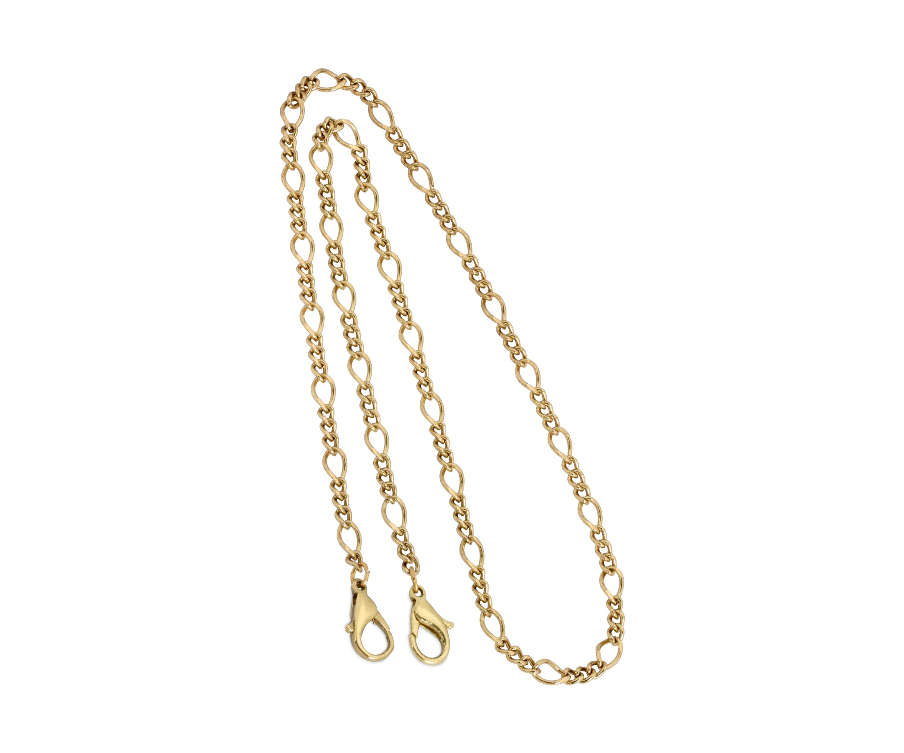 Gold Tone Figaro Chain Mask Holder