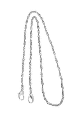 SIlver Tone Twisted Curb Rope Chain Mask Holder