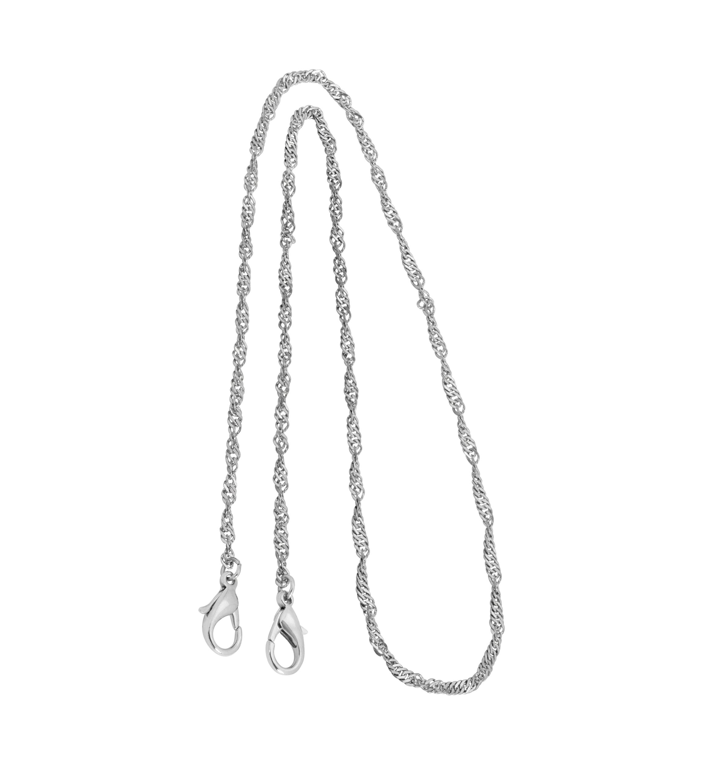SIlver Tone Twisted Curb Rope Chain Mask Holder