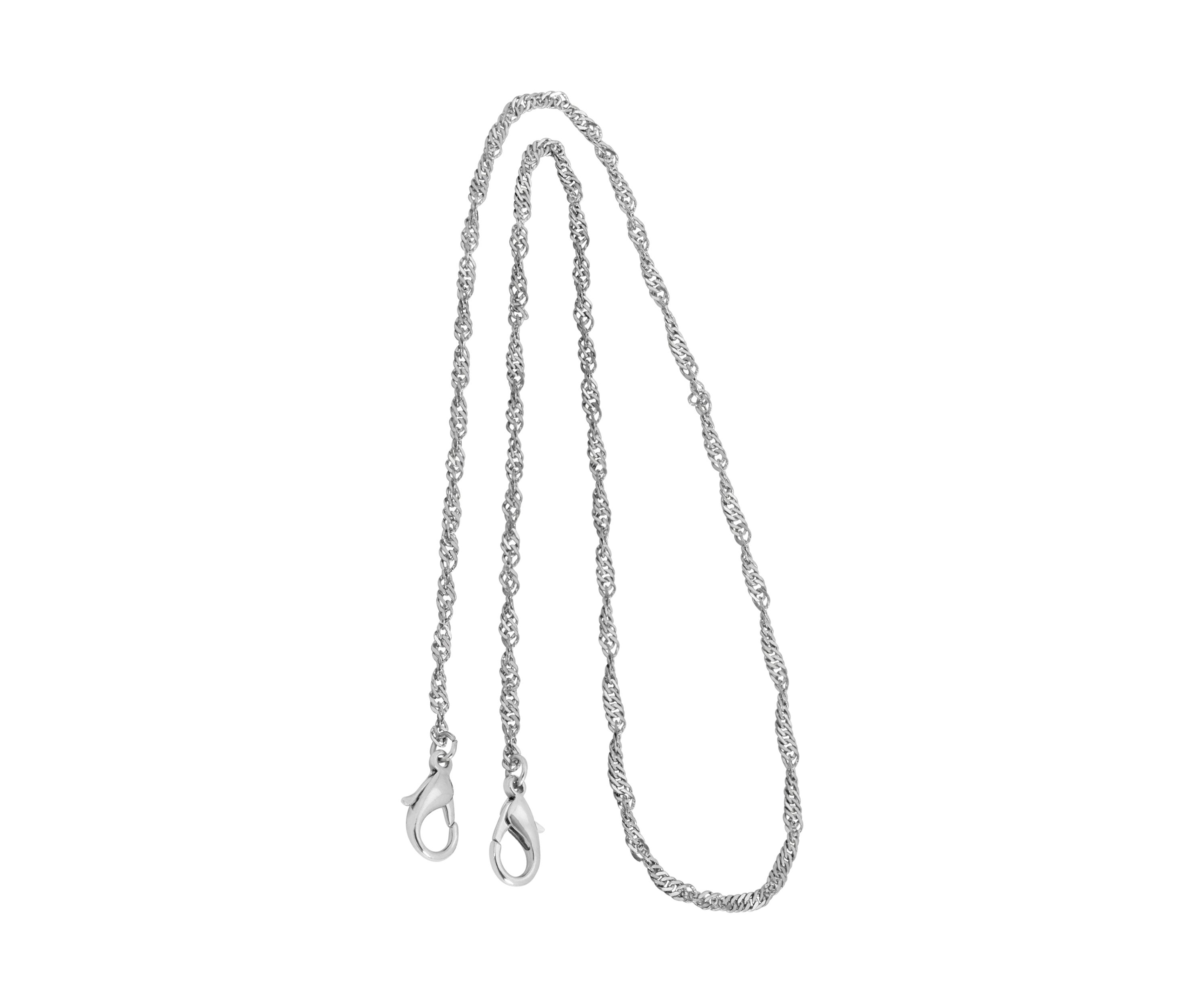 SIlver Tone Twisted Curb Rope Chain Mask Holder