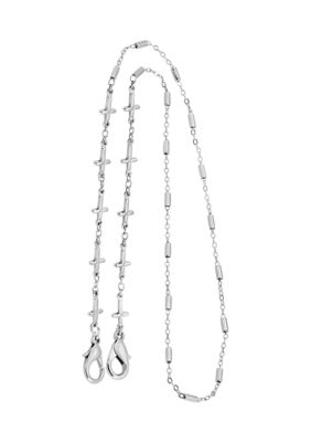 Silver Tone Cross Chain Mask Holder