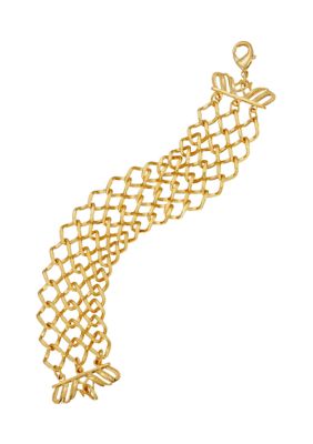 1928 Jewelry 14k Gold Dipped Wide Mesh Bracelet