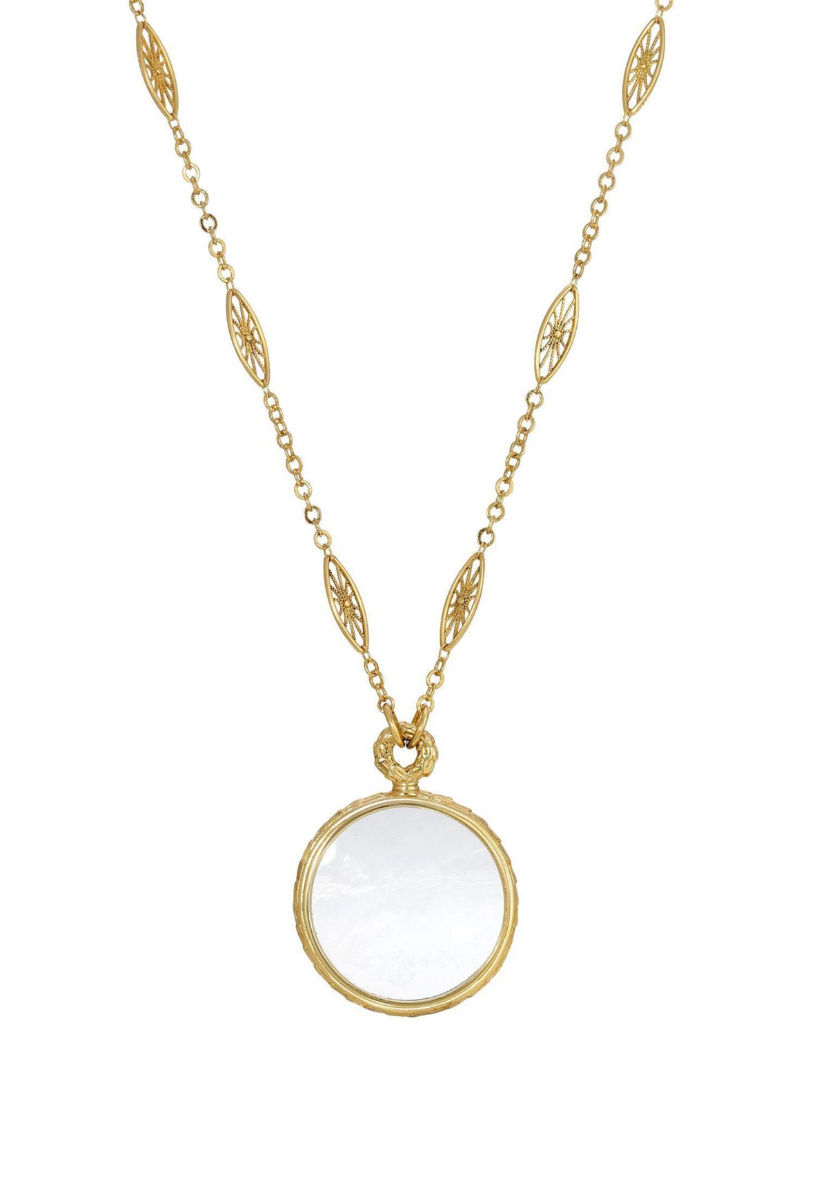 Gold-Tone Magnifier Pendant Necklace