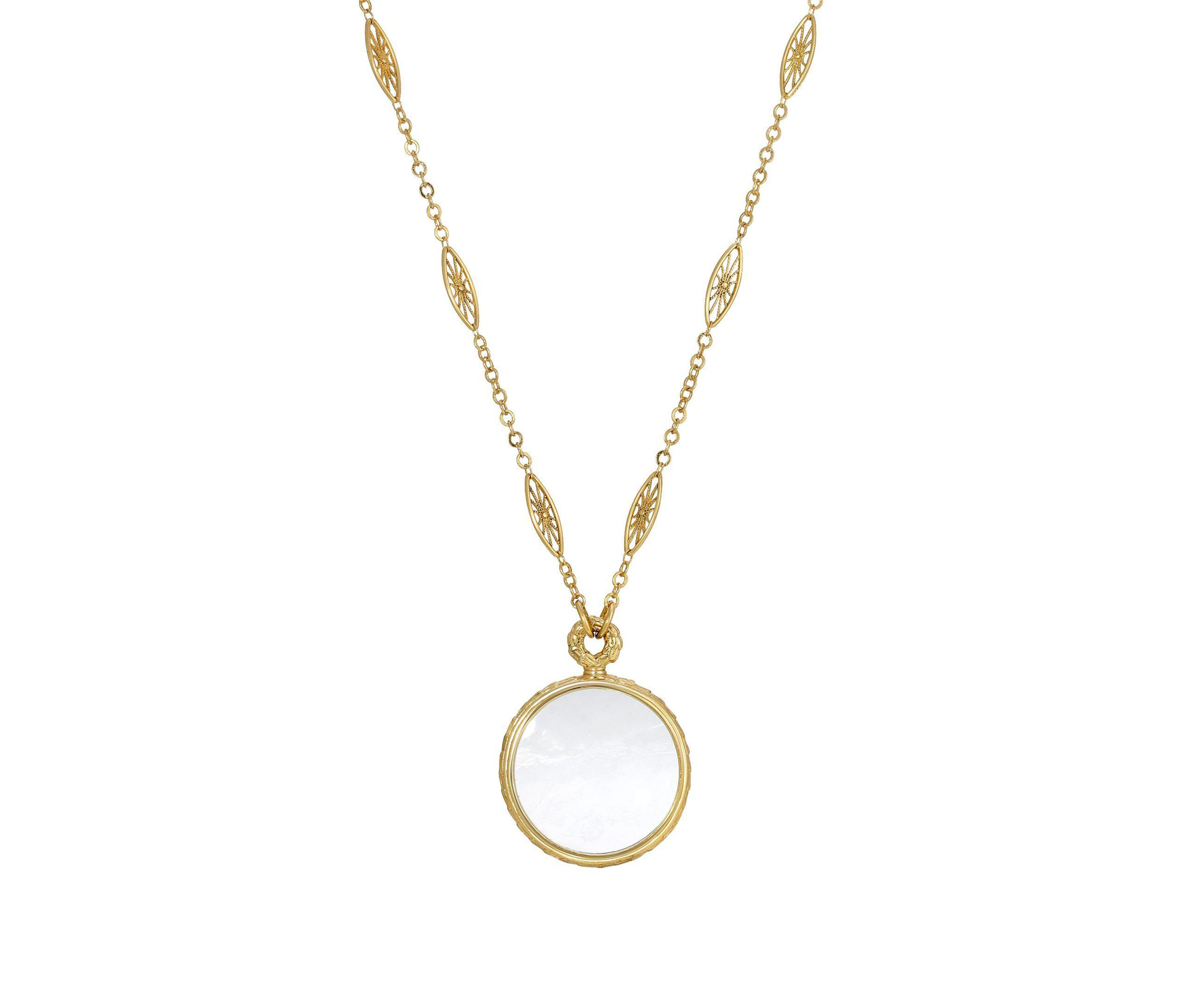 Gold-Tone Magnifier Pendant Necklace