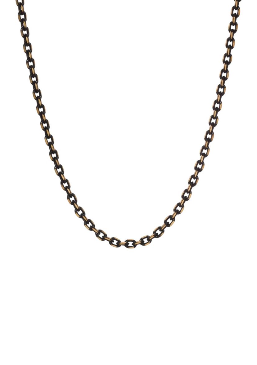 Gold & Black Tone Chain Necklace 16"