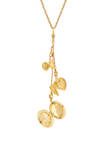 Gold Tone Multi Charm Heart Locket Necklace