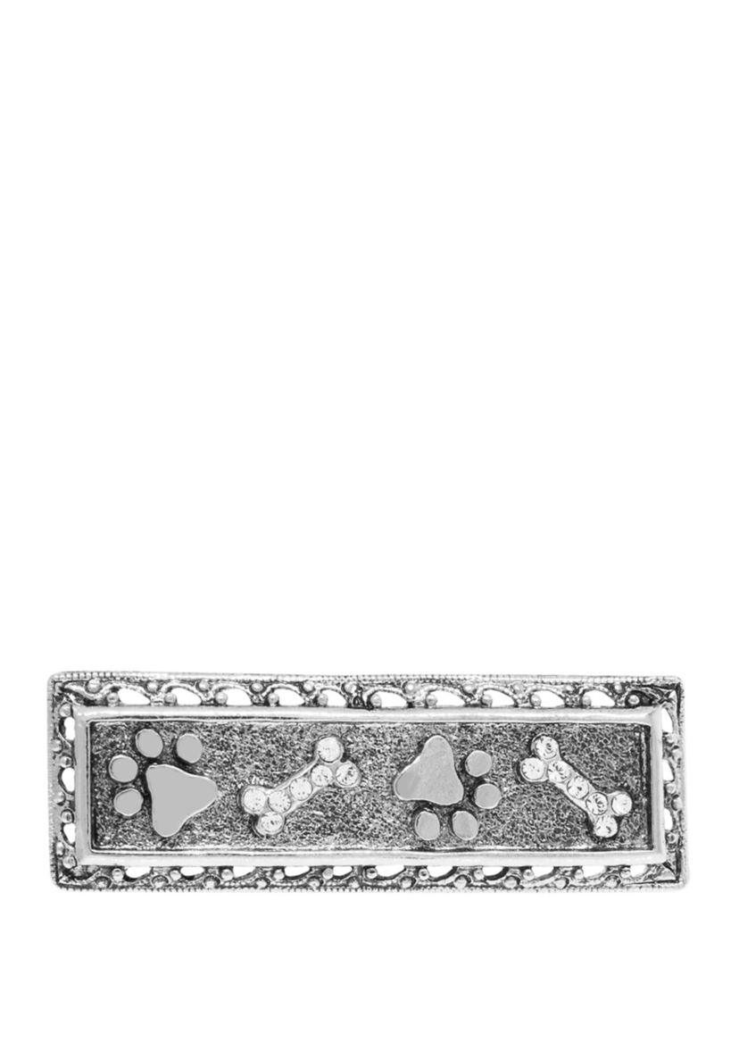 Pewter Paw and Bones Bar Pin