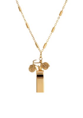 Gold-tone Bike Whistle Necklace