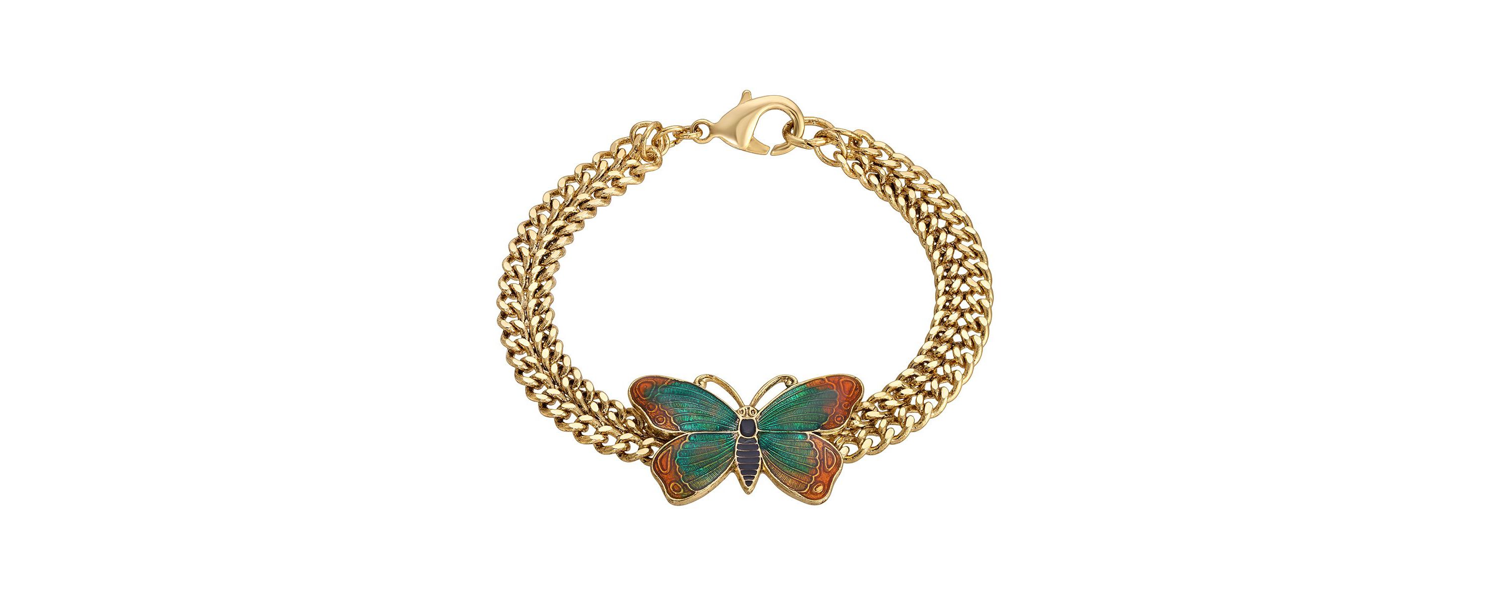 Gold Tone Butterfly Bracelet
