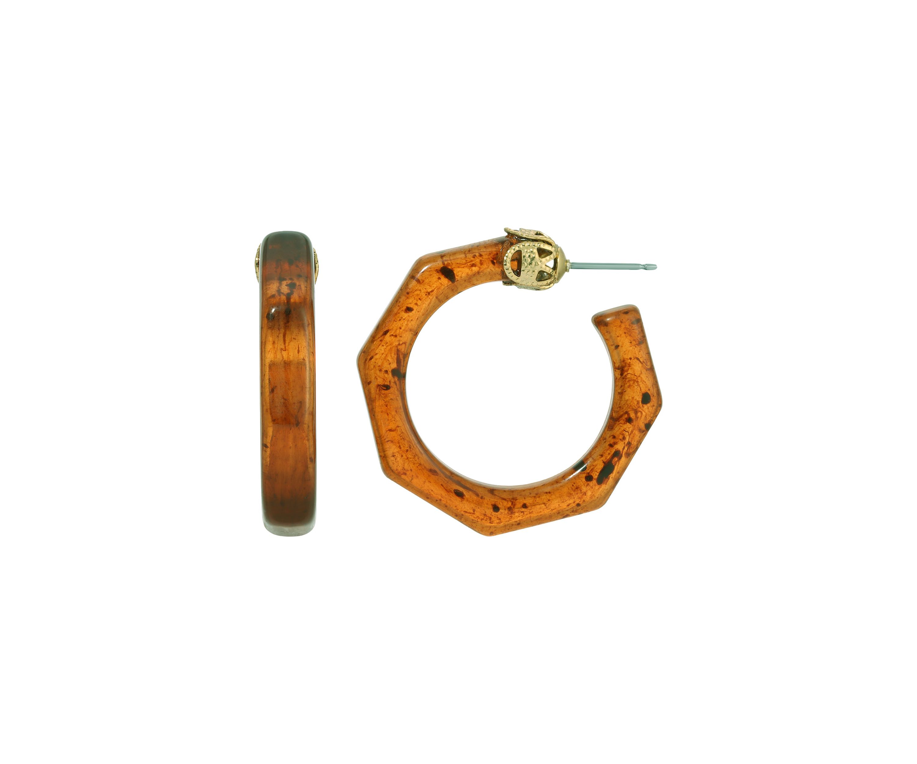 Faux Tortoise Hoop Earring