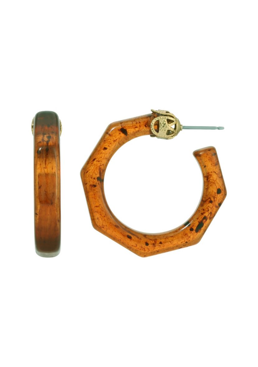 Faux Tortoise Hoop Earring