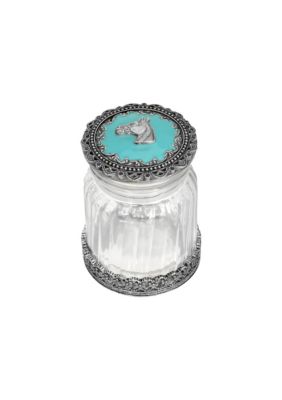 Enamel Horse Head Button Jar