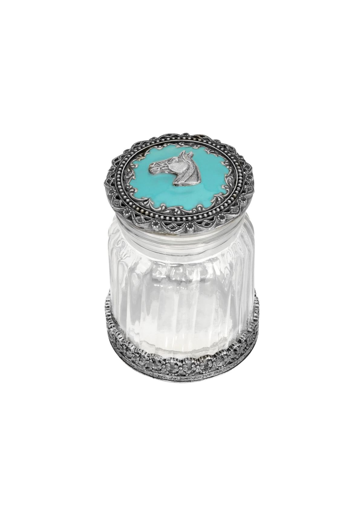 Enamel Horse Head Button Jar