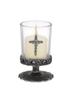 Pewter Cross Candle Holder