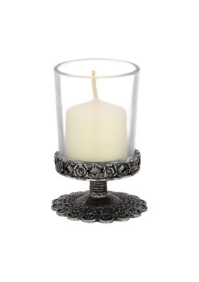 Pewter Glass Candle Holder