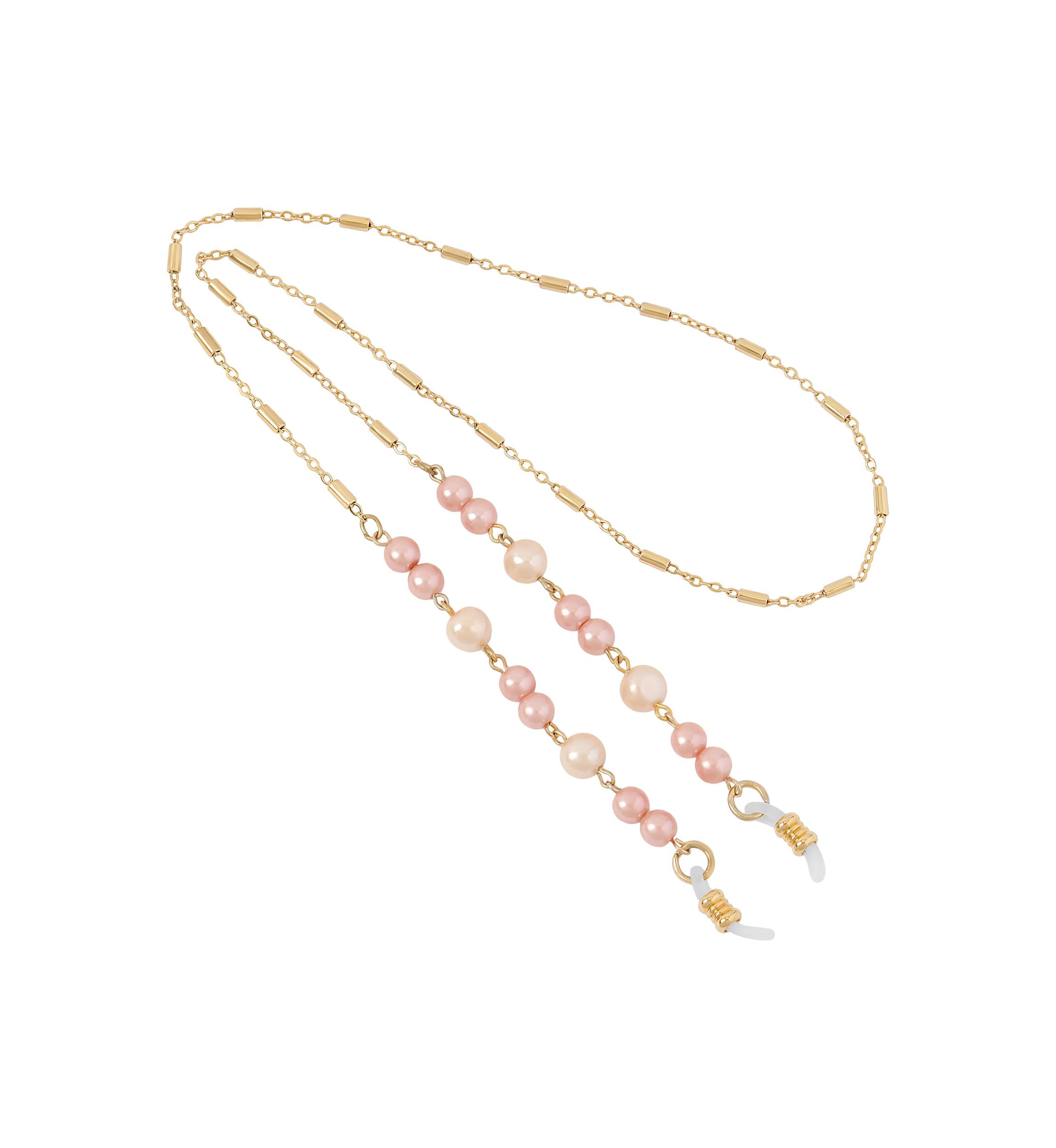 Gold Tone Raspberry Faux Pearl 24" Eyeglass Holder