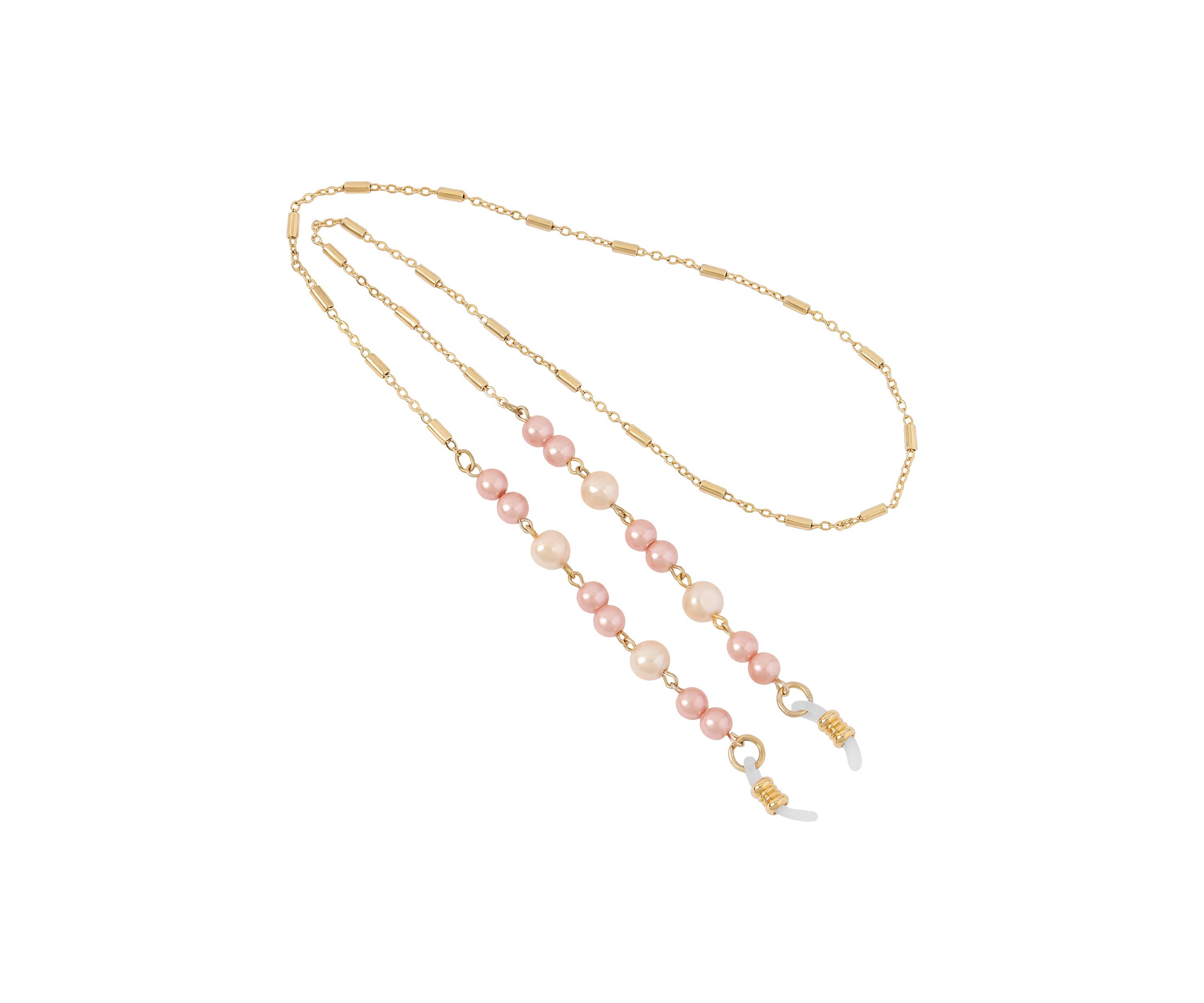 Gold Tone Raspberry Faux Pearl 24" Eyeglass Holder
