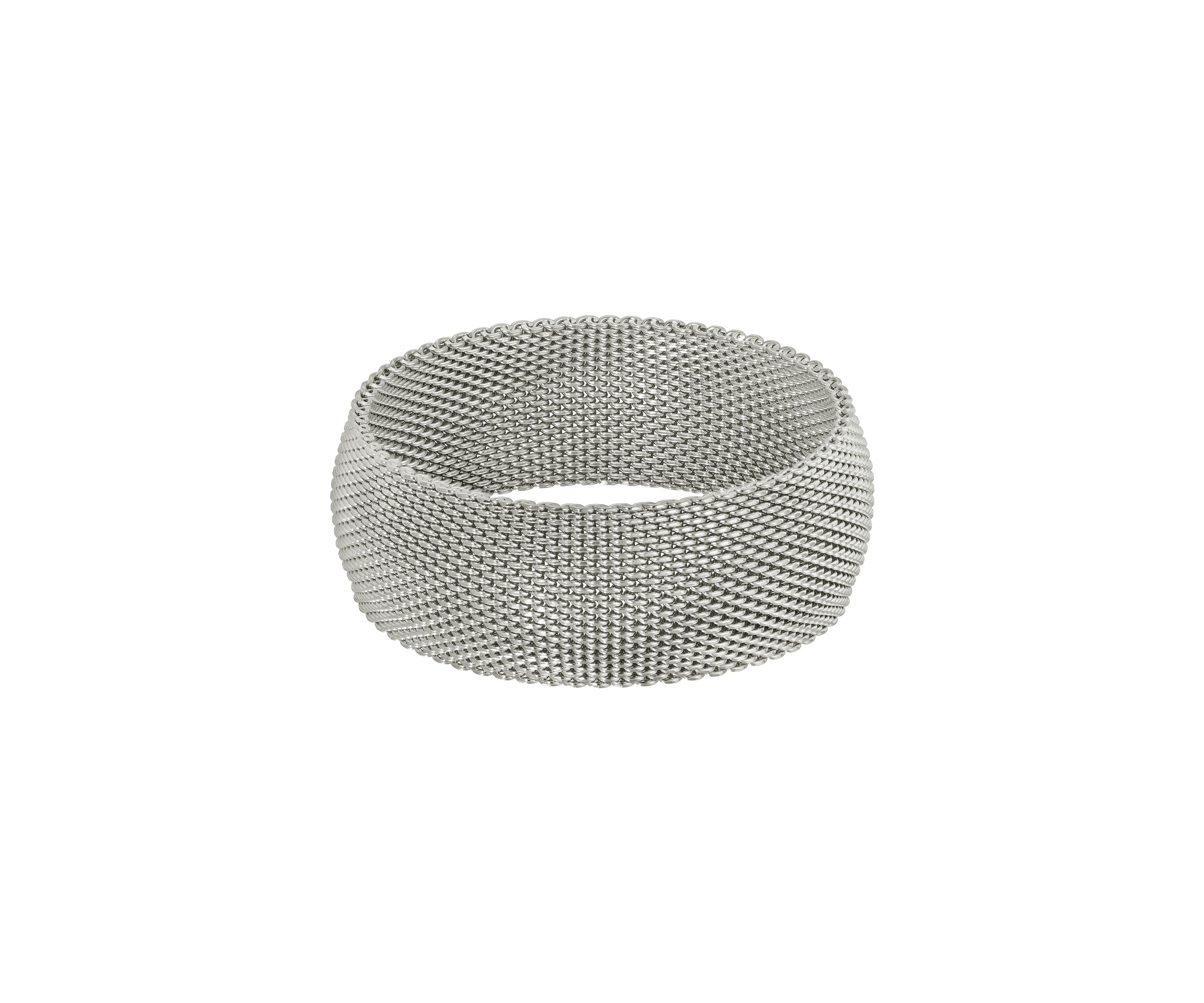Silver Tone Wide Band Bracelet