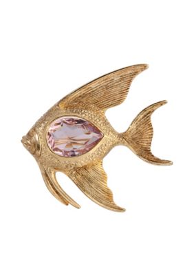Gold Tone Lt. Purple Fish Pin