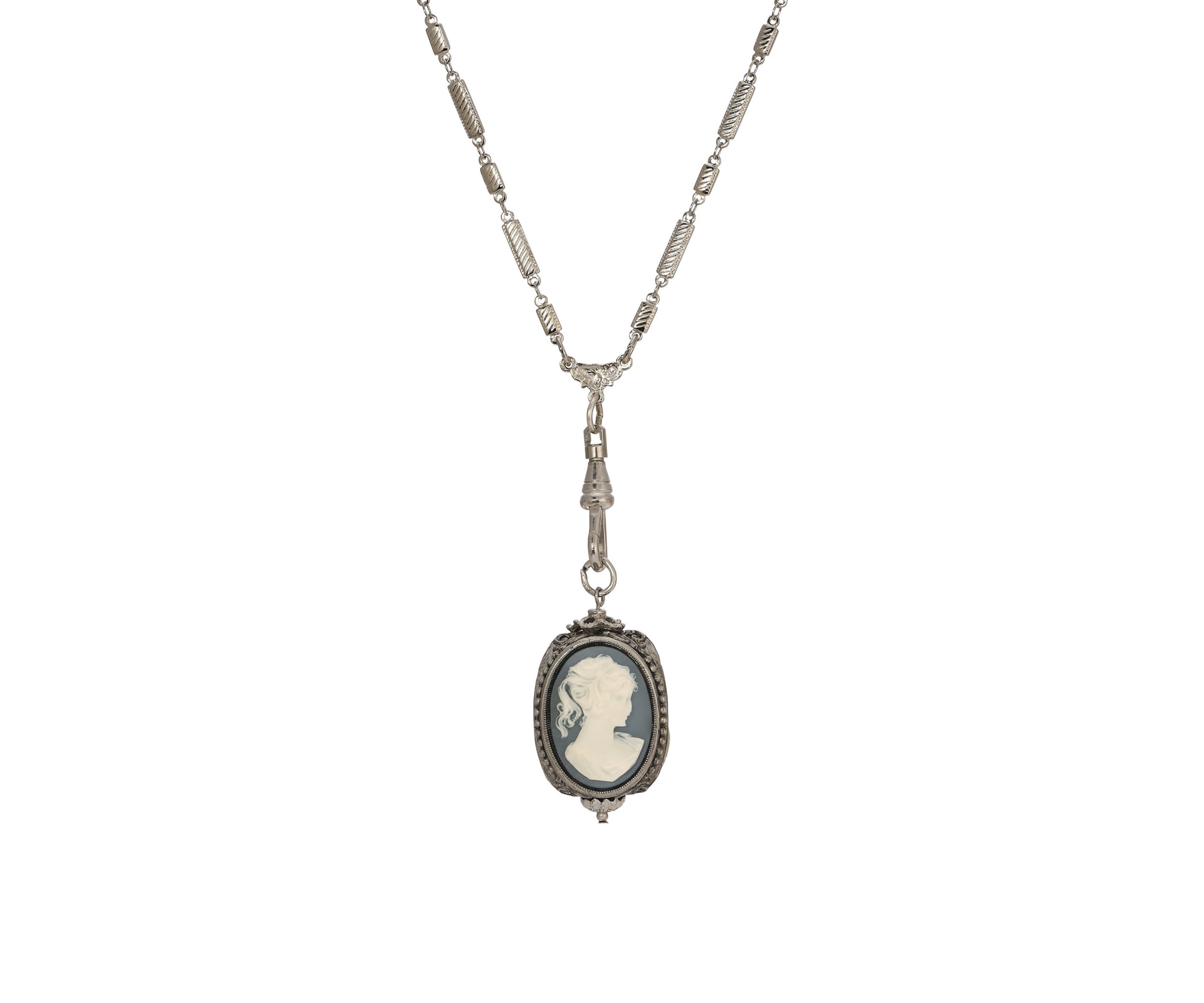Multi Color 3 Sided Cameo Necklace 28"