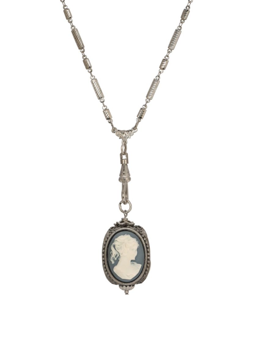 Multi Color 3 Sided Cameo Necklace 28"