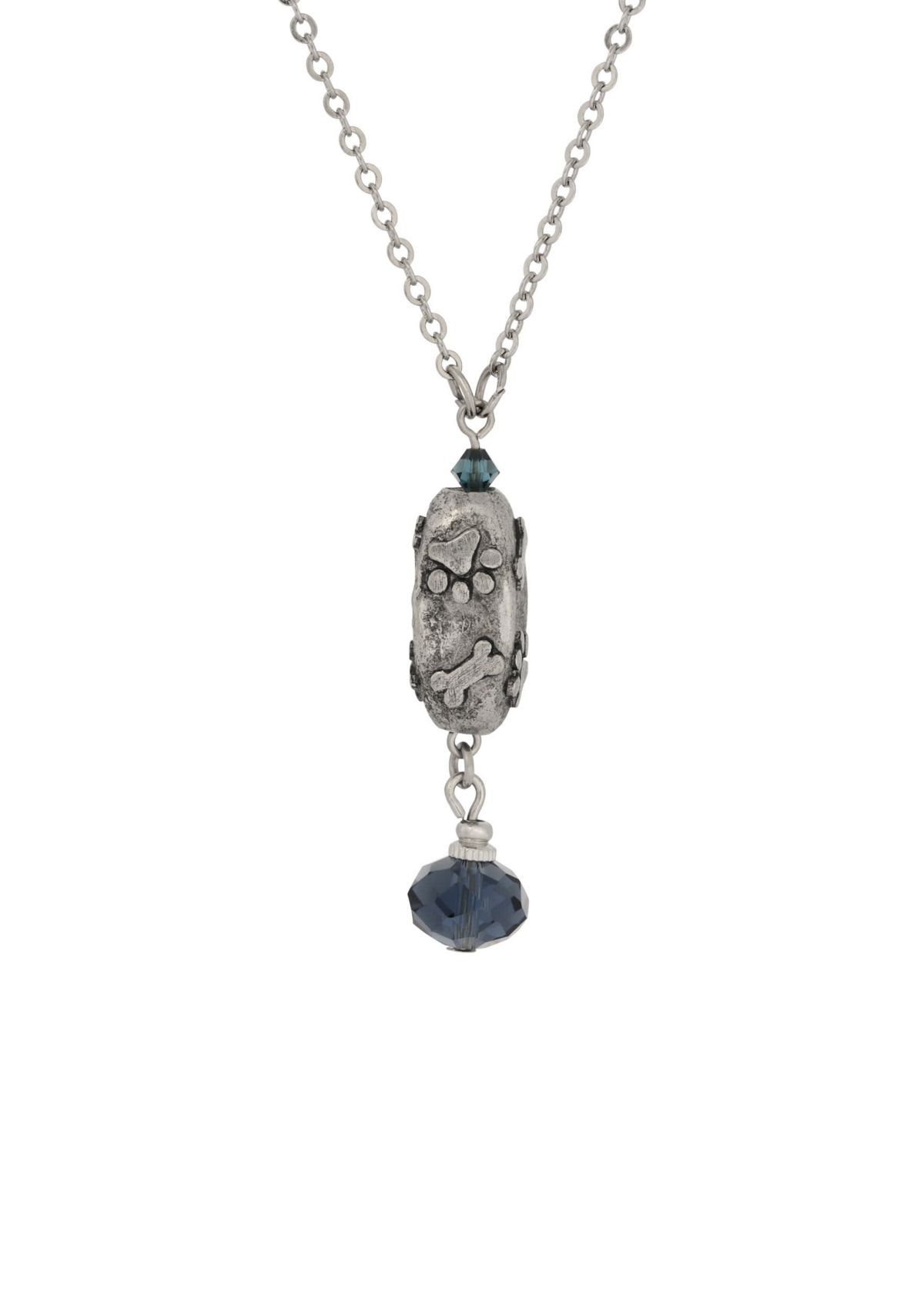 Paw & Bone Glass Bead Necklace 16" Adj.