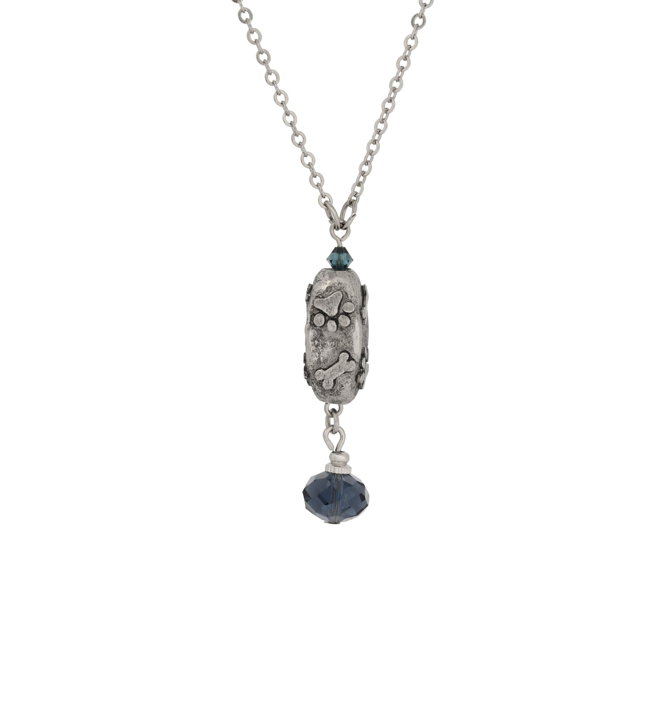 Paw & Bone Glass Bead Necklace 16" Adj.