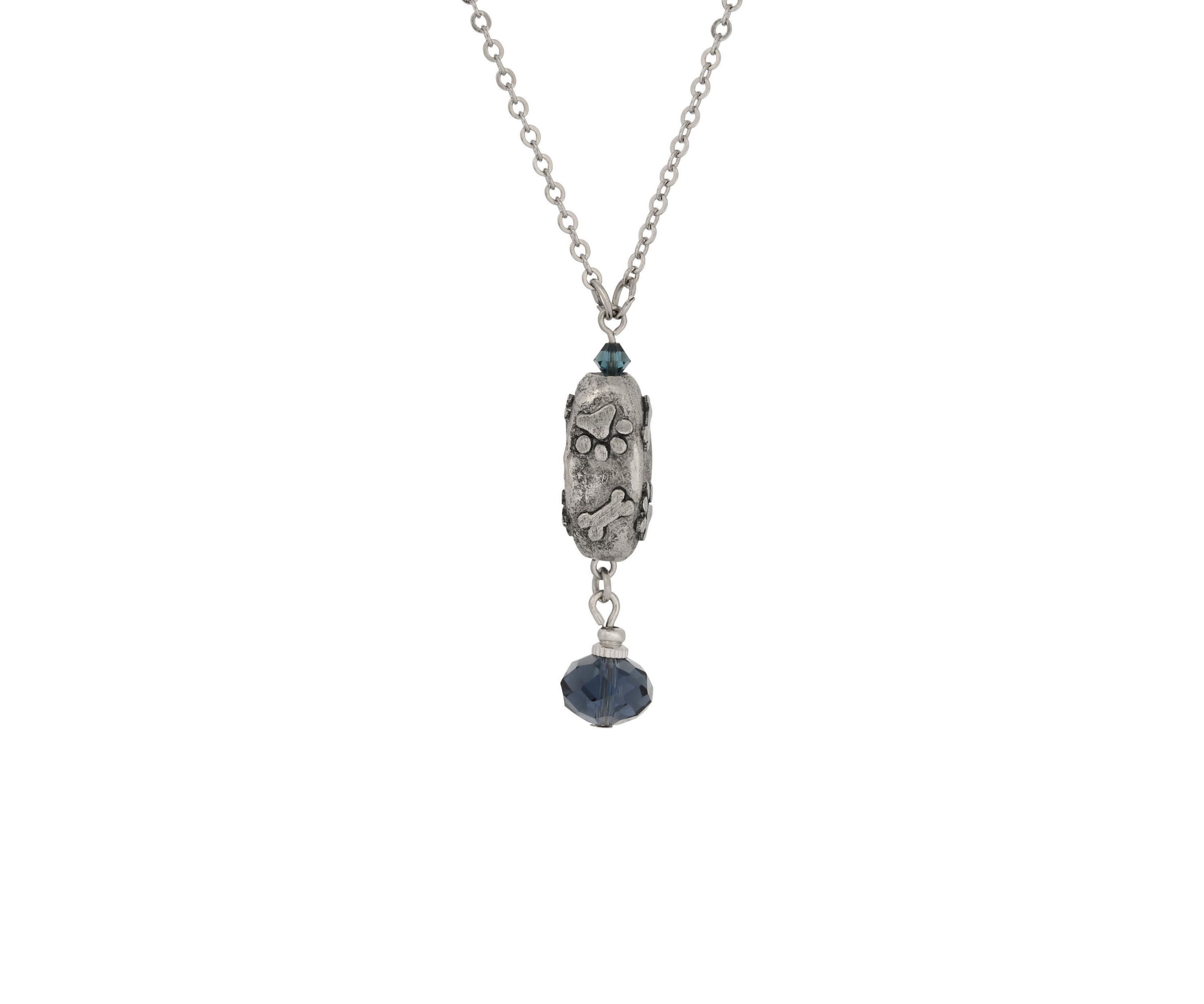Paw & Bone Glass Bead Necklace 16" Adj.