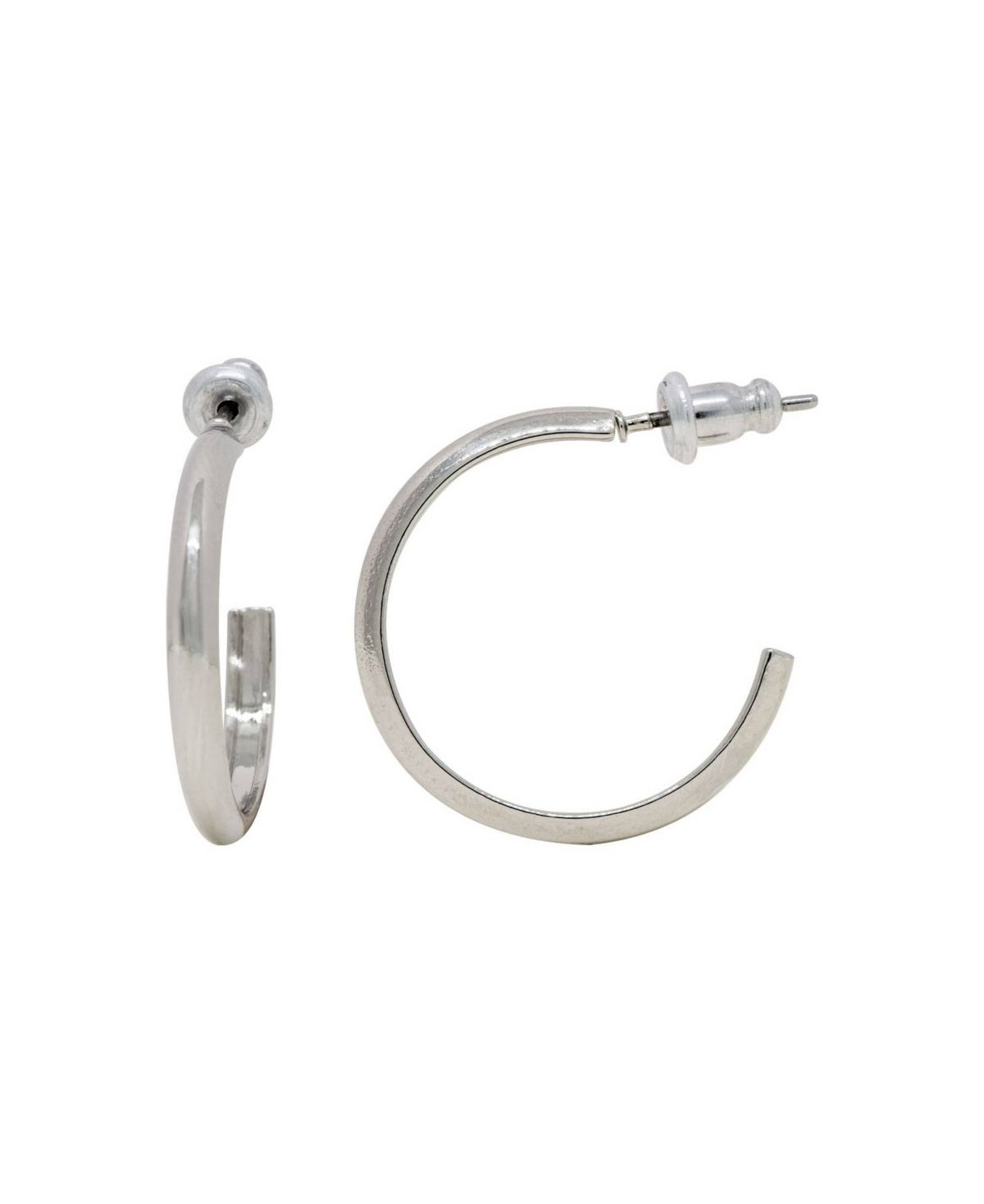 Silver Tone Small Hoop Earrings
