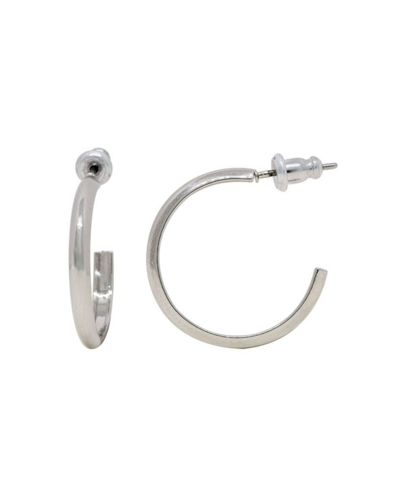 Silver Tone Small Hoop Earrings