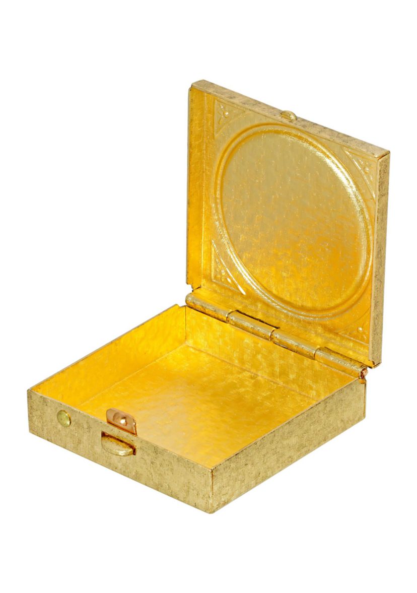 Gold Tone Square Mother and Child Pill Box