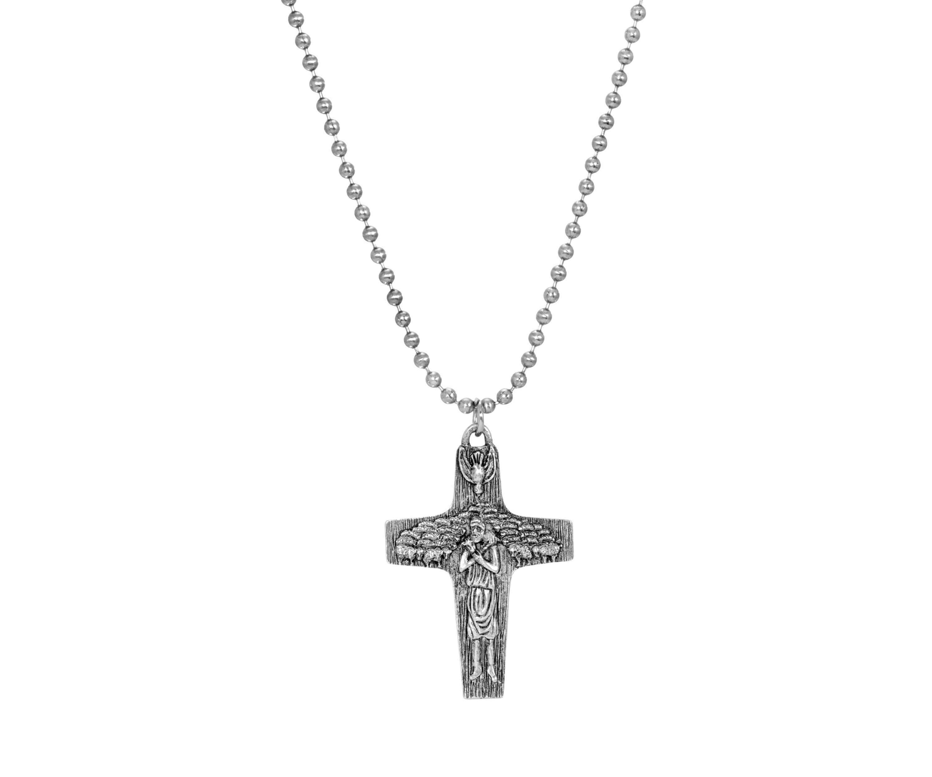 Pewter Shepard and Sheep Cross - 22 Inch