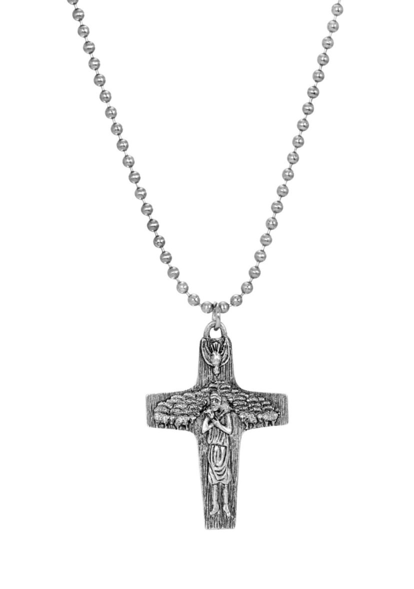 Pewter Shepard and Sheep Cross - 22 Inch