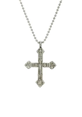 Pewter Large Mens Crucifix - 22 Inch