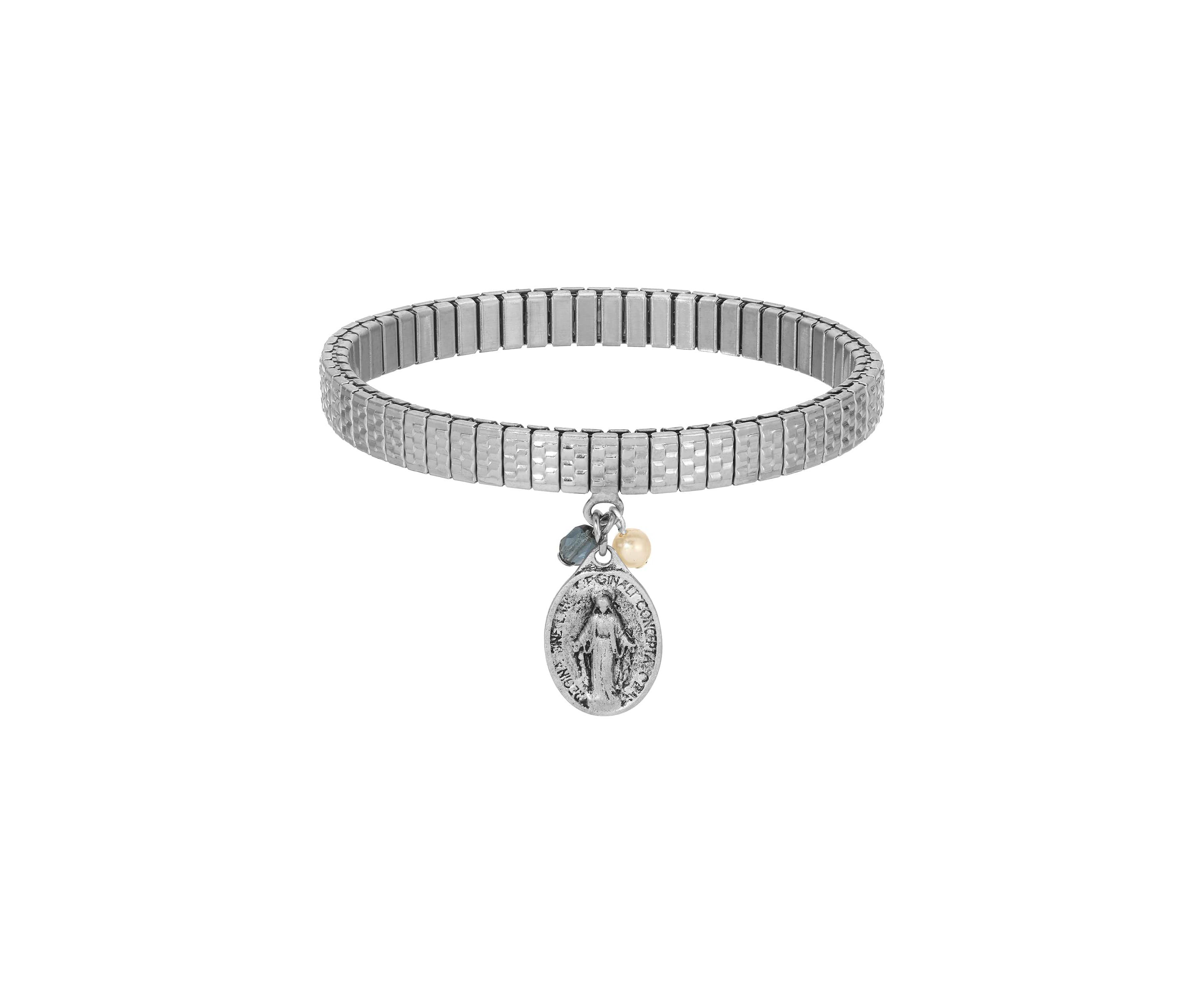 Miraculous Medal Charm Stretch Bracelet