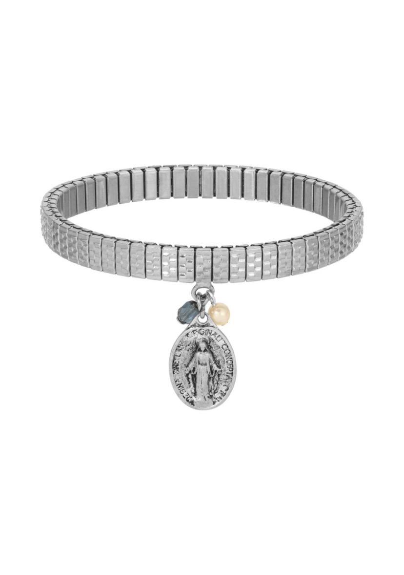 Miraculous Medal Charm Stretch Bracelet