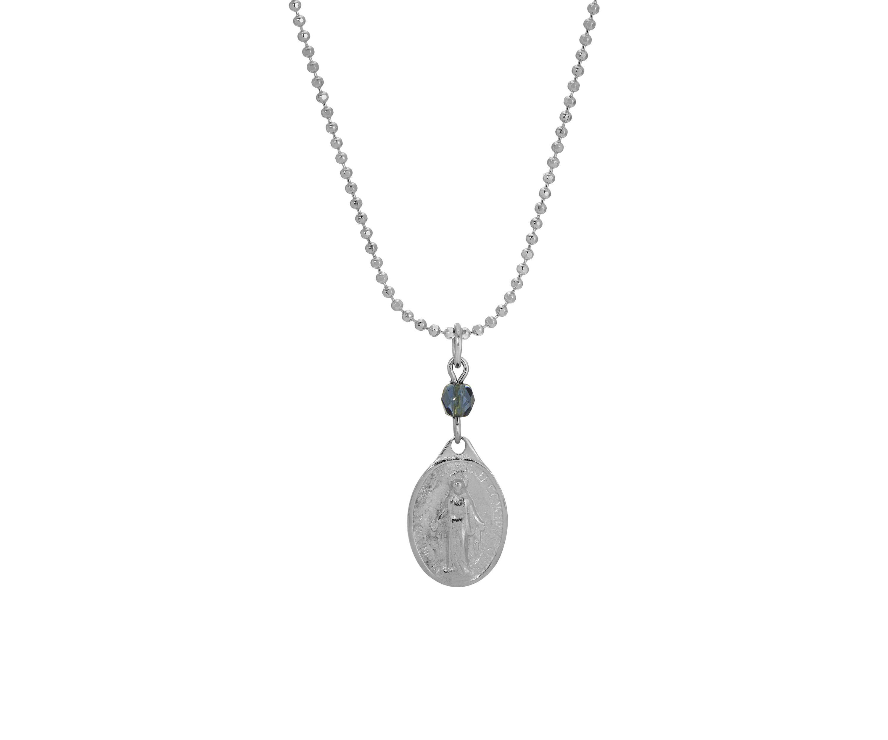 Miraculous Medal Charm Necklace 16"